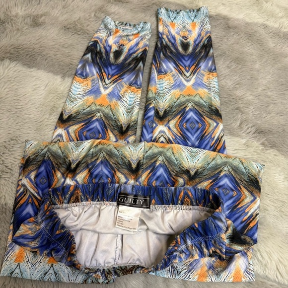 Tie-Dye and Abstract Pattern Legging Bundle | Hippie Wear Comfy Tights Set - Picture 4 of 5